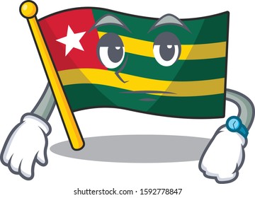 Waiting gesture flag togo Scroll on cartoon character design