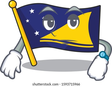 Waiting gesture flag tokelau Scroll on cartoon character design