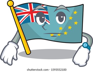 Waiting gesture flag tuvalu Scroll on cartoon character design