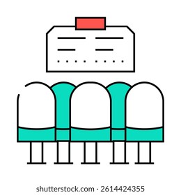 waiting hall railway station line icon vector. waiting hall railway station sign. isolated symbol illustration