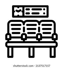 waiting hall seats airport line icon vector. waiting hall seats airport sign. isolated contour symbol black illustration