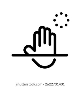Aguardando o ícone Palm de autenticação de reconhecimento manual com interface de usuário de pontos de processo