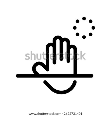 Waiting for Hand Recognition Authentication Palm Icon with Process Dots UI