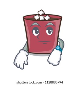 Waiting hot chocolate mascot cartoon