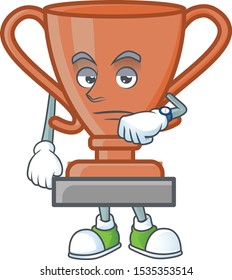 Waiting icon bronze trophy in the cartoon