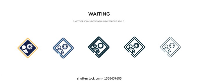 waiting icon in different style vector illustration. two colored and black waiting vector icons designed in filled, outline, line and stroke style can be used for web, mobile, ui