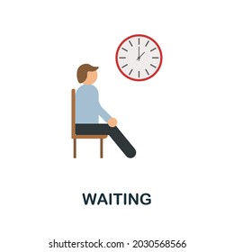 Waiting icon. Flat sign element from time management collection. Creative Waiting icon for web design, templates, infographics and more