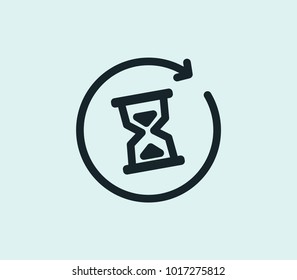 Waiting icon line isolated on clean background. Waiting icon concept drawing icon line in modern style. Vector illustration for your web site mobile logo app UI design.