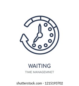 Waiting icon. Waiting linear symbol design from Time managemnet collection.