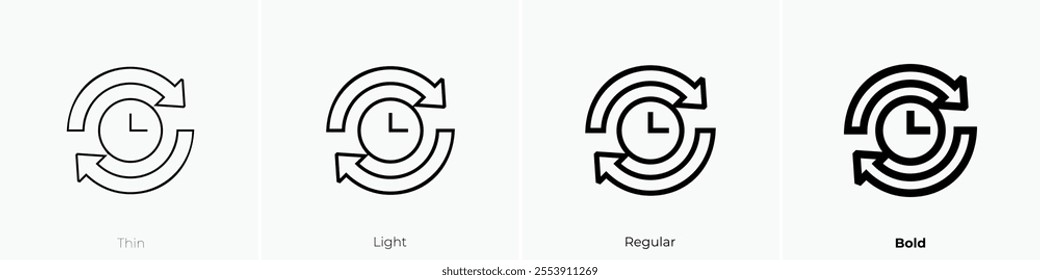waiting icon. Thin, Light Regular And Bold style design isolated on white background
