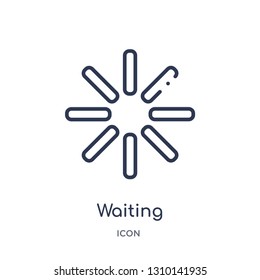 waiting icon from user interface outline collection. Thin line waiting icon isolated on white background.