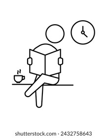 waiting icon, vector best line icon.