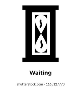 Waiting icon vector isolated on white background, Waiting transparent sign , black time symbols
