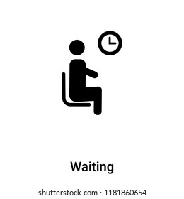 Waiting icon vector isolated on white background, logo concept of Waiting sign on transparent background, filled black symbol