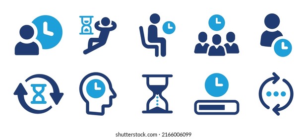 Waiting Icon Vector Set. Wait Time Symbol Collection.