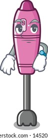 Waiting immersion blender in the cartoon shape