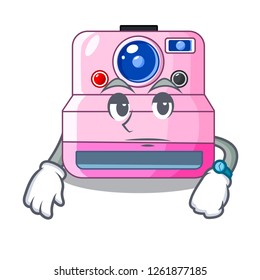 Waiting instant camera isolated on a mascot