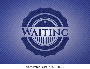 Waiting with jean texture. Vector Illustration. Detailed.