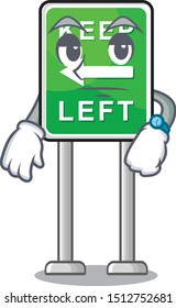 Waiting keep left sign cartoon