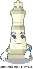 Waiting king chess in the cartoon shape