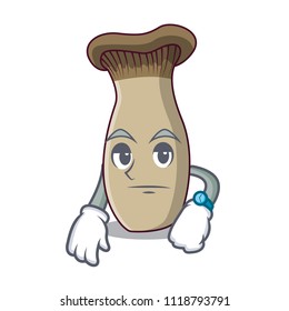 Waiting king trumpet mushroom mascot cartoon