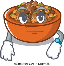 Waiting kung pao chicken in a cartoon