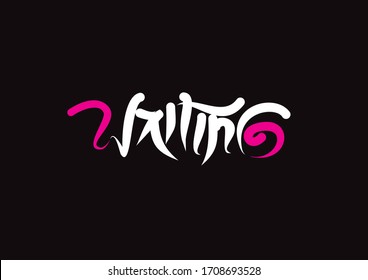 Waiting lettering text. Modern calligraphy style vector illustration.