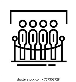Waiting line vector outline icon
