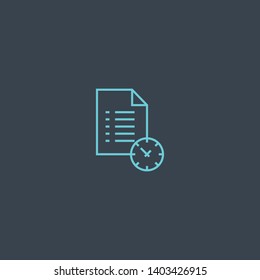 Waiting list concept blue line icon. Simple thin element on dark background. Waiting list concept outline symbol design. Can be used for web and mobile UI/UX