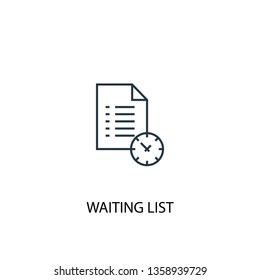 Waiting list concept line icon. Simple element illustration. Waiting list concept outline symbol design. Can be used for web and mobile UI/UX