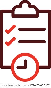 Waiting List Glyph Two Color Icon For Personal And Commercial Use.
