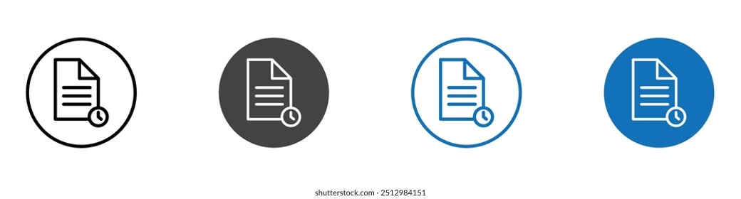 Ícone de lista de espera conjunto de marcas de ícone editável plano.