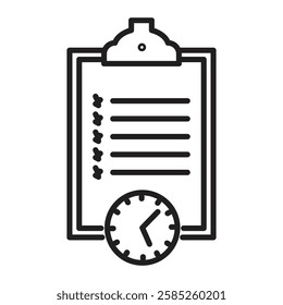 Waiting List Icon Isolated flat vector in outline