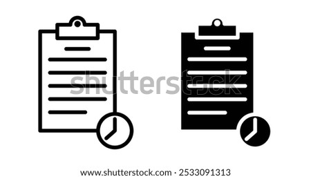 Waiting List icon line style. EPS10