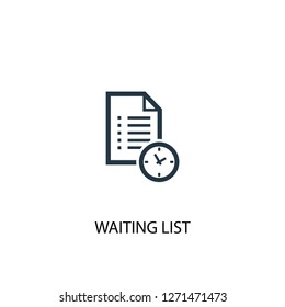 Waiting list icon. Simple element illustration. Waiting list concept symbol design. Can be used for web and mobile.