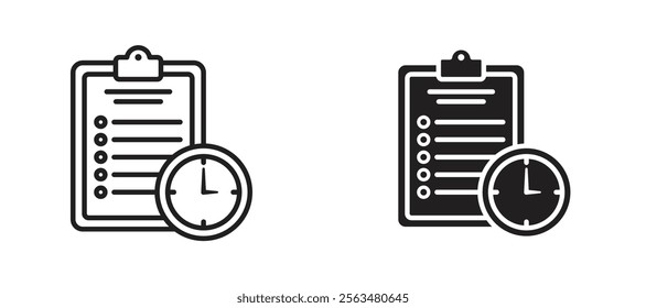 Waiting list icons in outline and fill. vector illustration for ui.