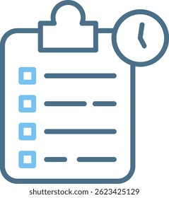 Waiting list Line Two Colour Icon