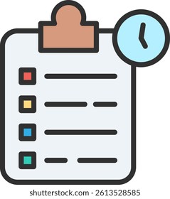 Waiting list Outline Filled Style Icon