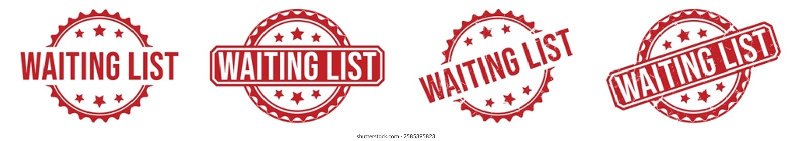 WAITING LIST red rubber stamp vector design.