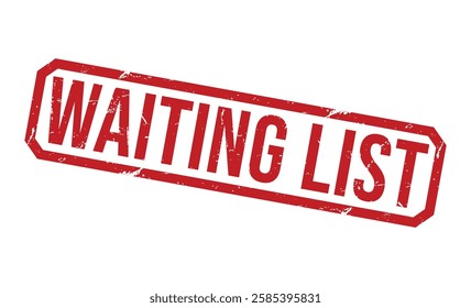 WAITING LIST rubber stamp on white background. WAITING LIST Stamp.