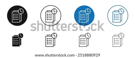 Waiting list vector icon in black and blue colors
