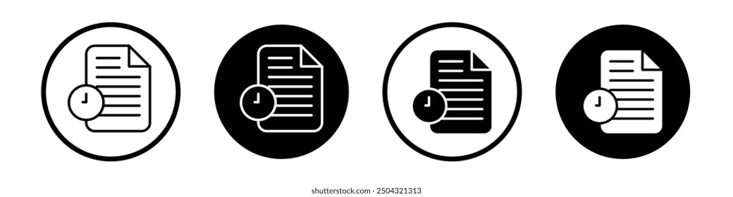 Waiting list vector icon set black filled and outlined style.