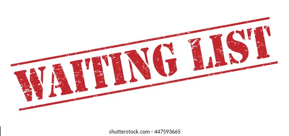 waiting list vector stamp on white background