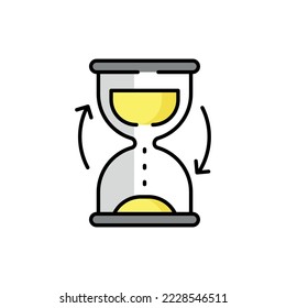 Waiting loading color line icon. Sandy times. Download process. System update.