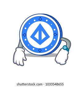 Waiting loopring coin mascot cartoon