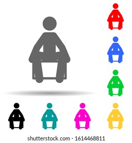 Waiting, man, sitting multi color style icon. Simple glyph, flat vector of man sitting on icons for ui and ux, website or mobile application