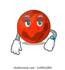 Waiting mars planet mascot cartoon