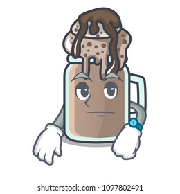 Waiting milkshake mascot cartoon style