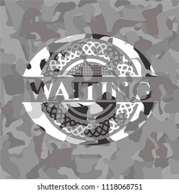 Waiting on grey camouflage pattern