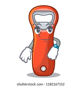 Waiting opener bottle cap isolated on mascot